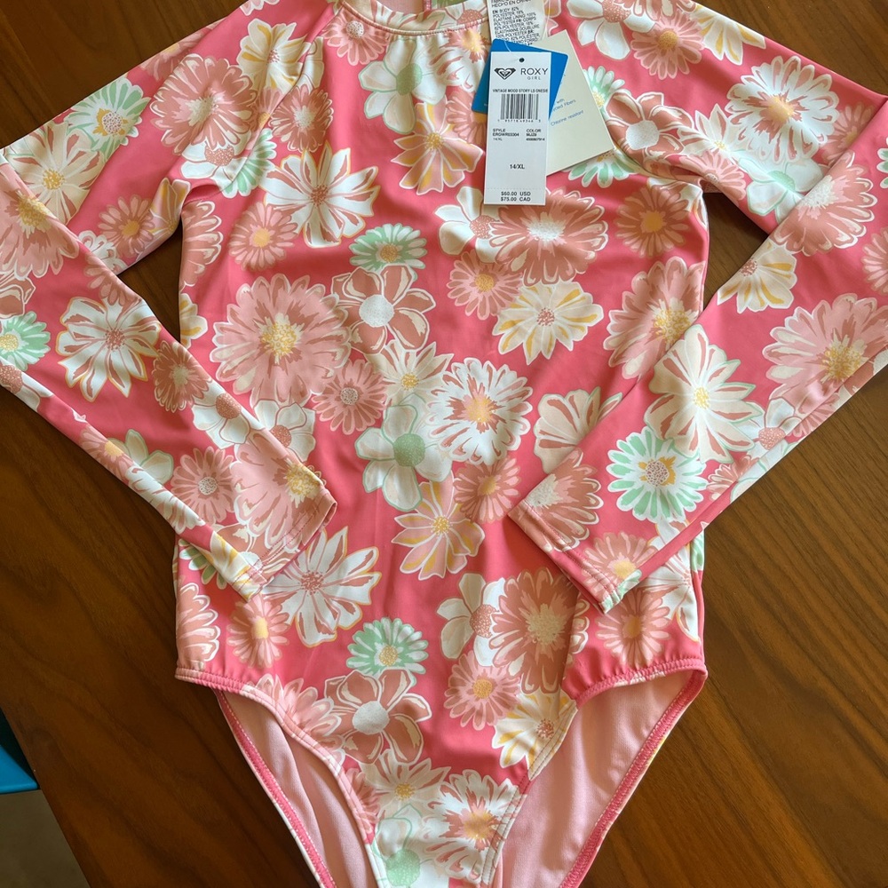 Roxy Kids Pink Floral Rashguard